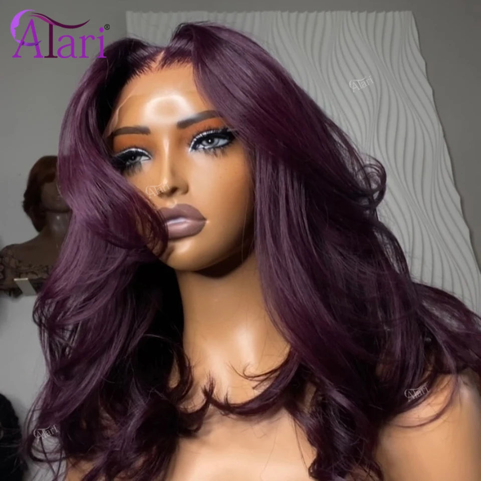 Dark Purple Body Wave Human Hair Wig