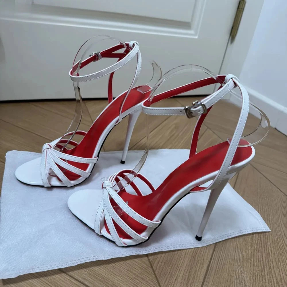 Ultra High Stiletto Heel Open Toe Strappy Sandals for Women