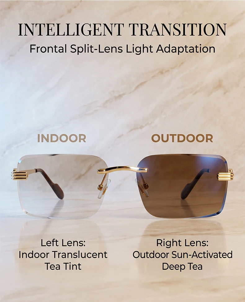 Rimless Photochromic Sunglasses
