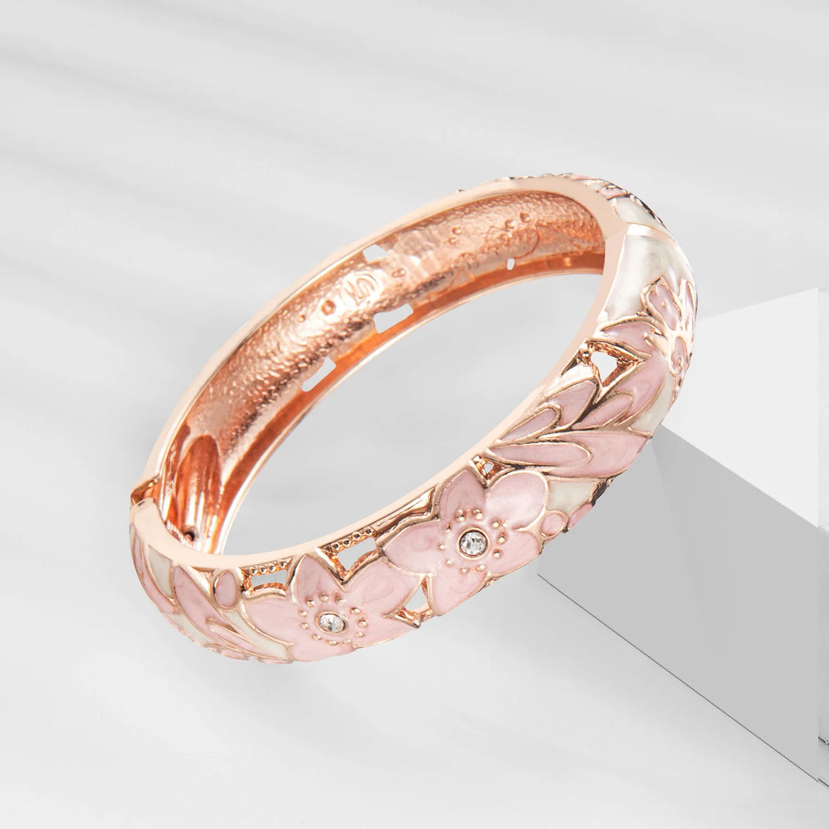 Elegant Double Enamel Cloisonne Bangle Set for Women