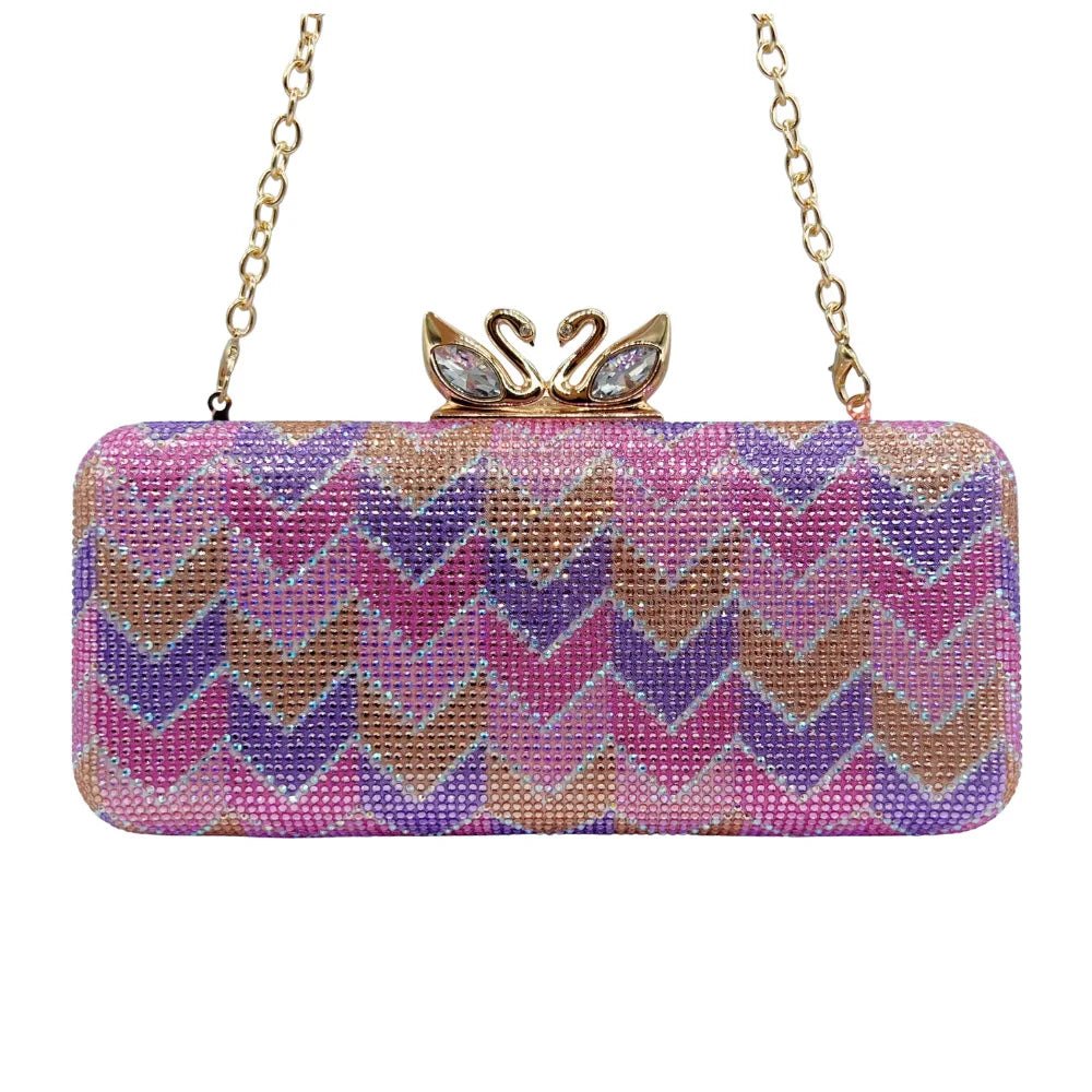 Shiny Rhinestone Clutch Handbag for Women Party Occasions