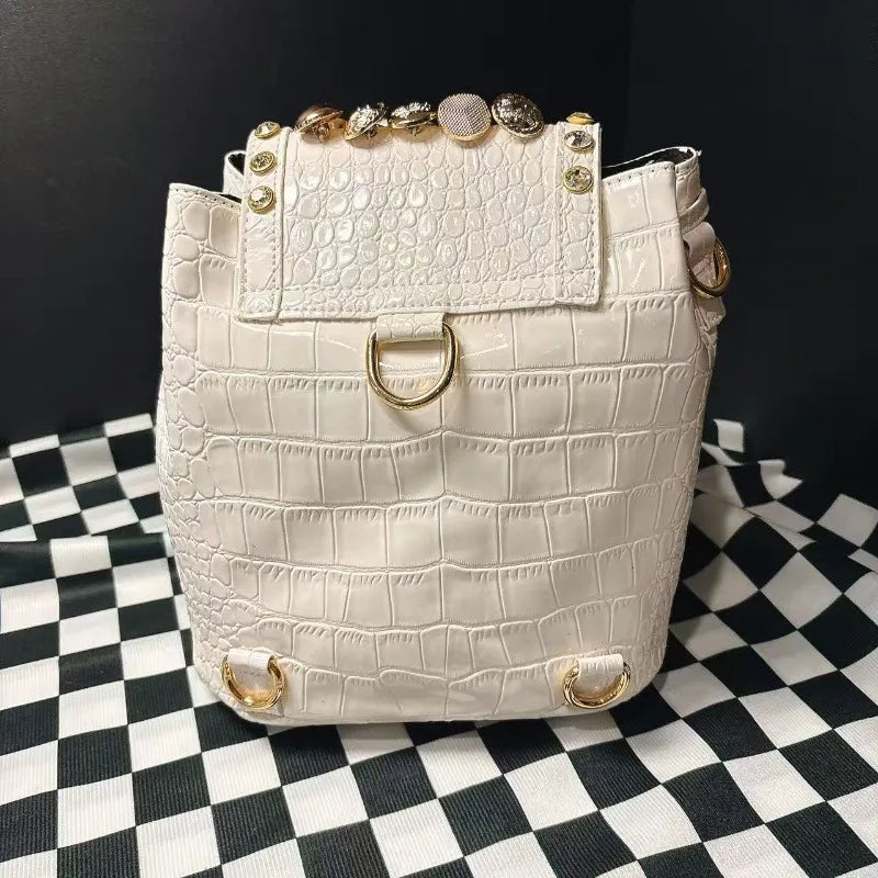 Women's New Backpack Elegant Diamond-encrusted Backpacks Multi-functional Beaded Trendy Crossbody Bucket Bag Large Capacity