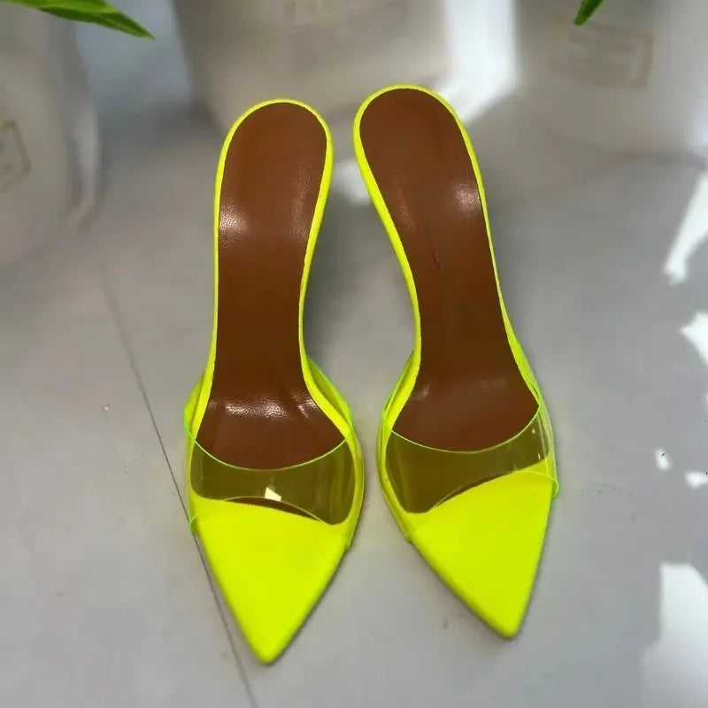 Elegant Solid Color PVC Pointed Toe Pumps for Women