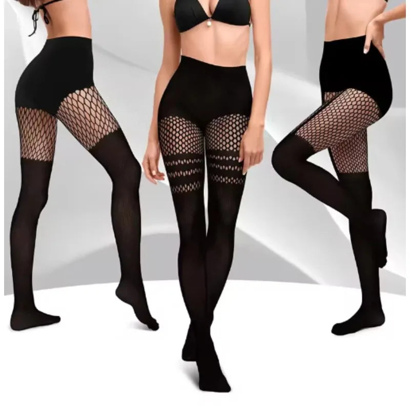 Gothic Fishnet Thigh High Stockings