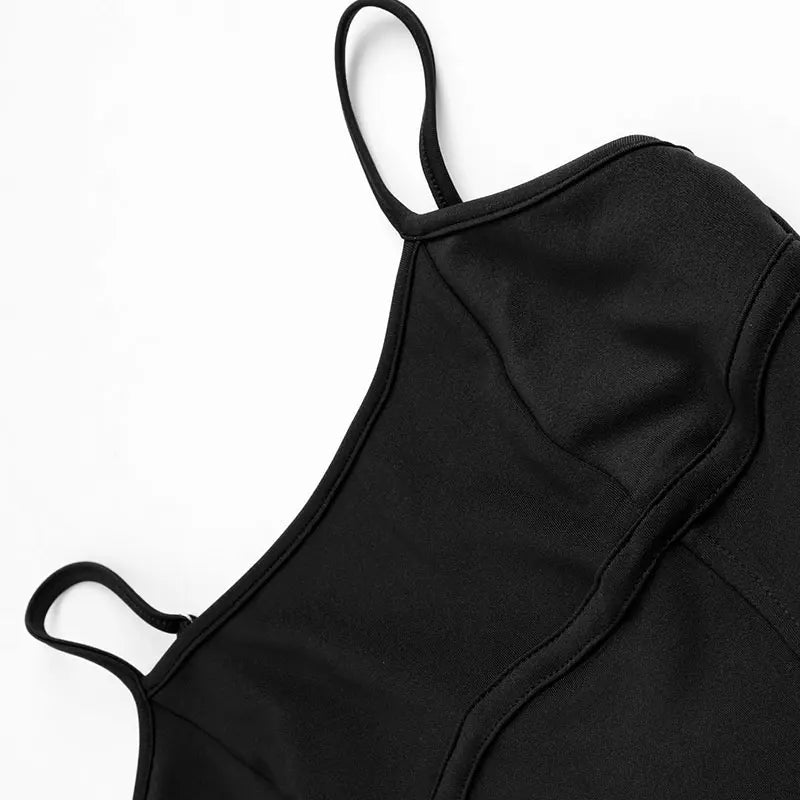 Summer New Women Sling Jumpsuits Streetwear Fashion Casual Slim Jumpsuits Black Sexy Backless V-Neck Sleeveless Female Clothing