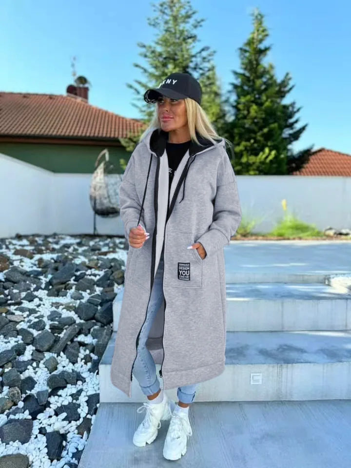 Relaxed Knit Hooded Jacket