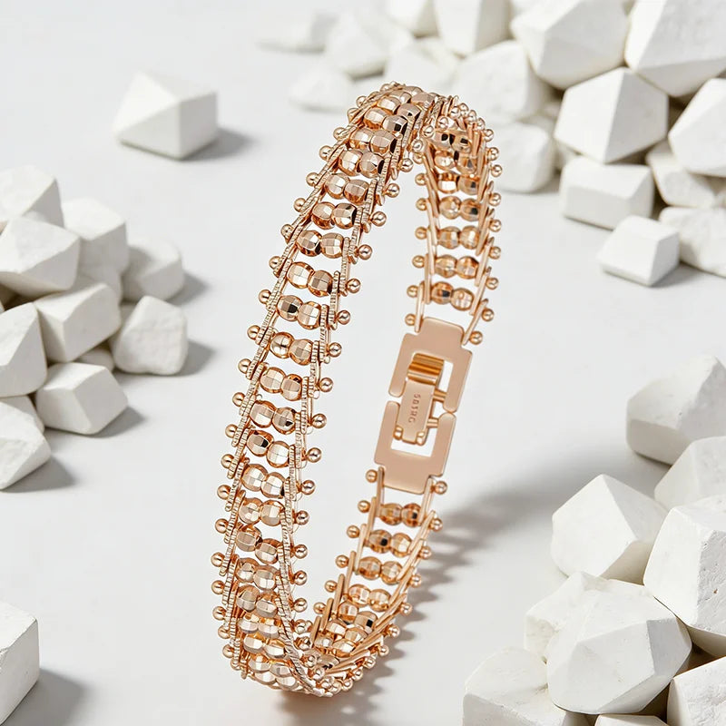 Elegant Rose Gold Tone Chain Link Bracelet for Women