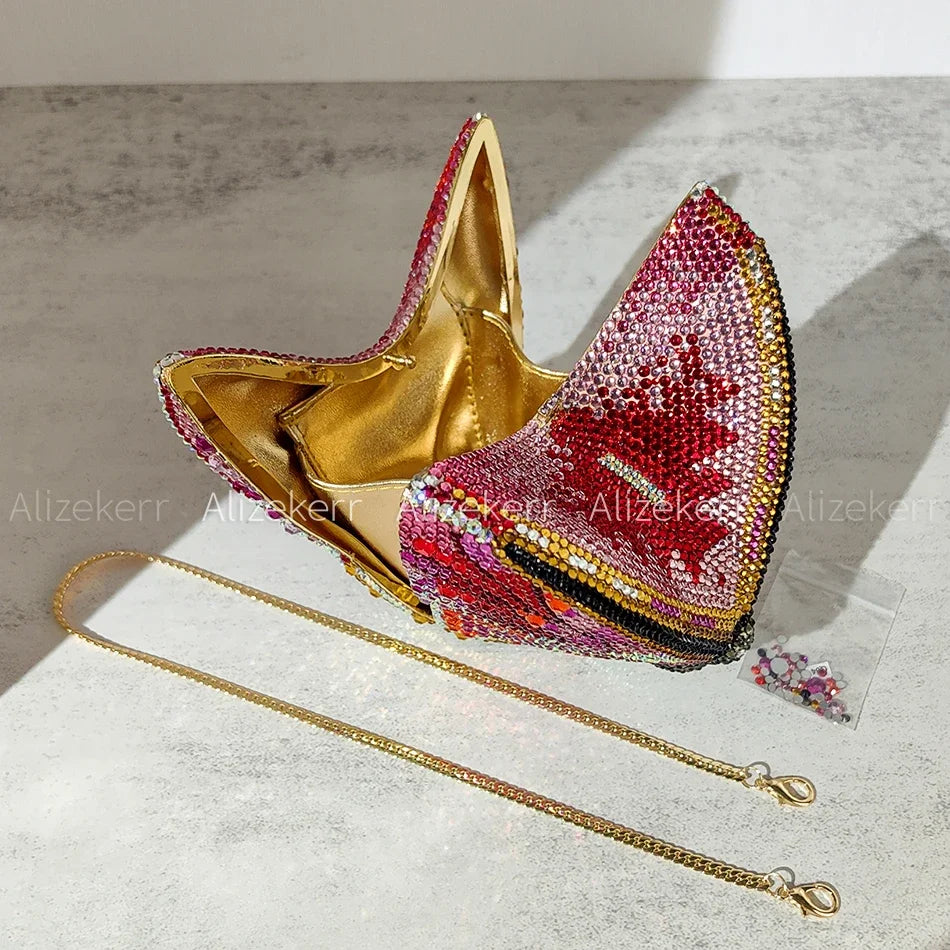Alizekerr Butterfly Diamond Evening Bags Women 2025 Luxury Designer Gorgeous Rhinestone Clutch Purses And Handbags Wedding Party