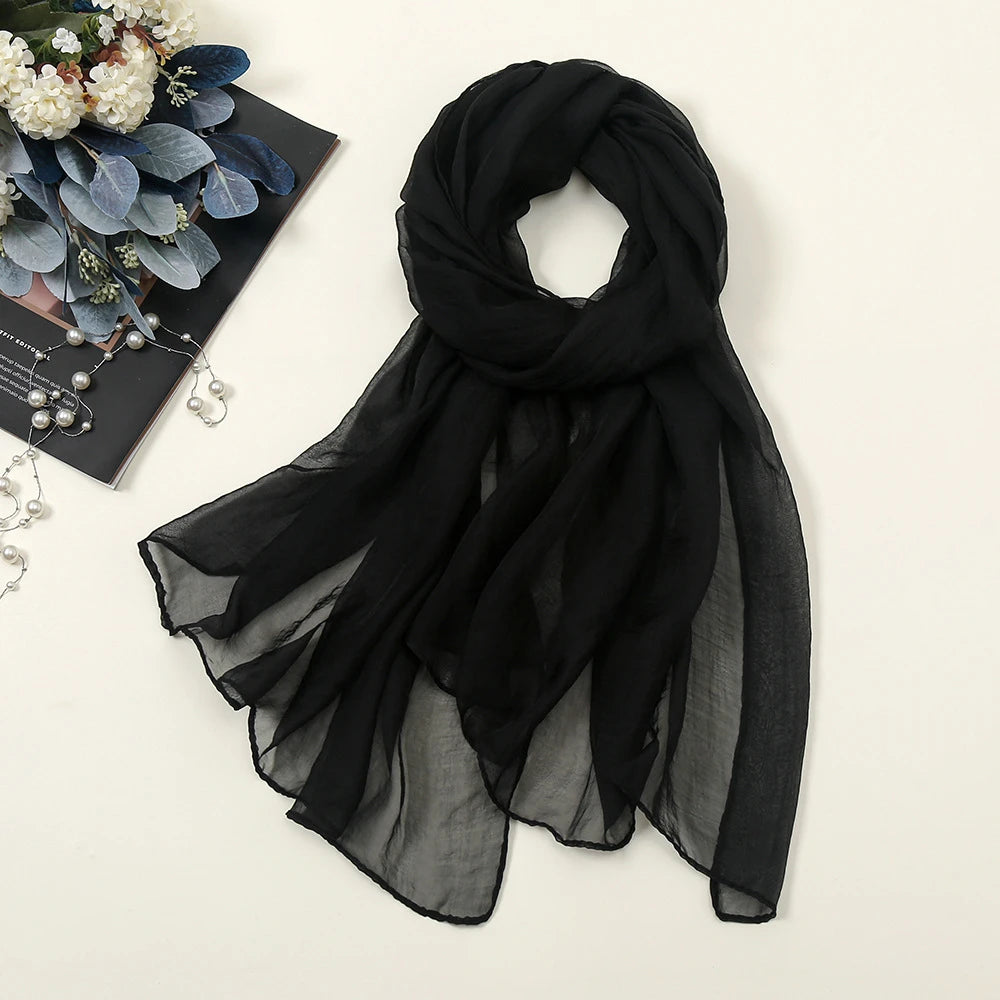 Oversized Chiffon Sun Protection Beach Wrap Scarf for Women