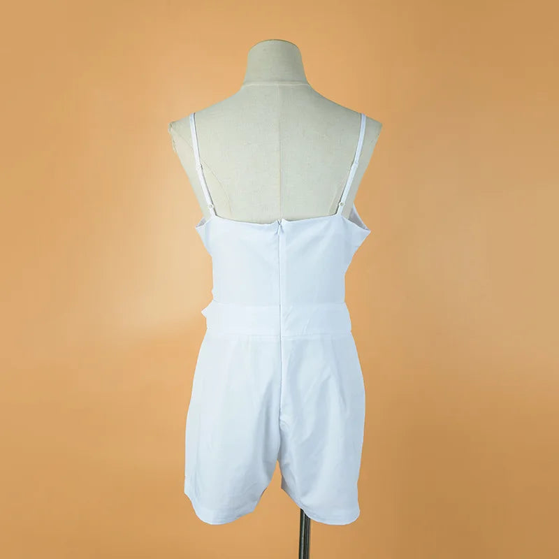 Solid Color Sleeveless Bodycon High Waist Romper for Women