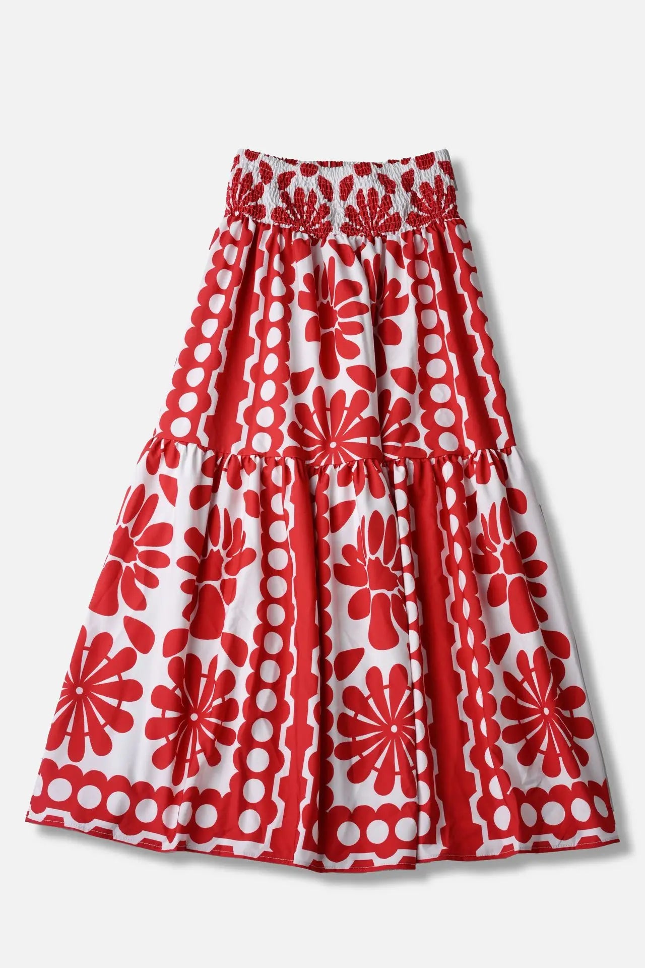 Boho Backless Vintage Print Cami Top And Maxi Skirt Set for Women