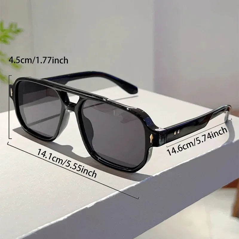 Vintage Double Bridge Square Sunglasses