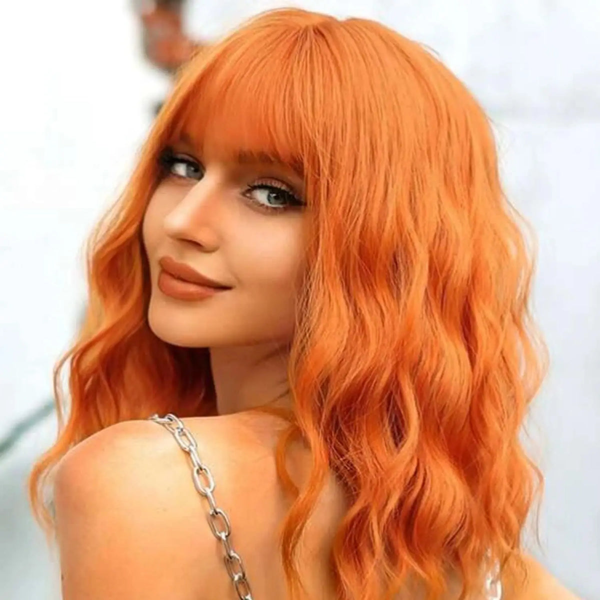 Pastel Synthetic Wavy Shoulder Length Wig for Women