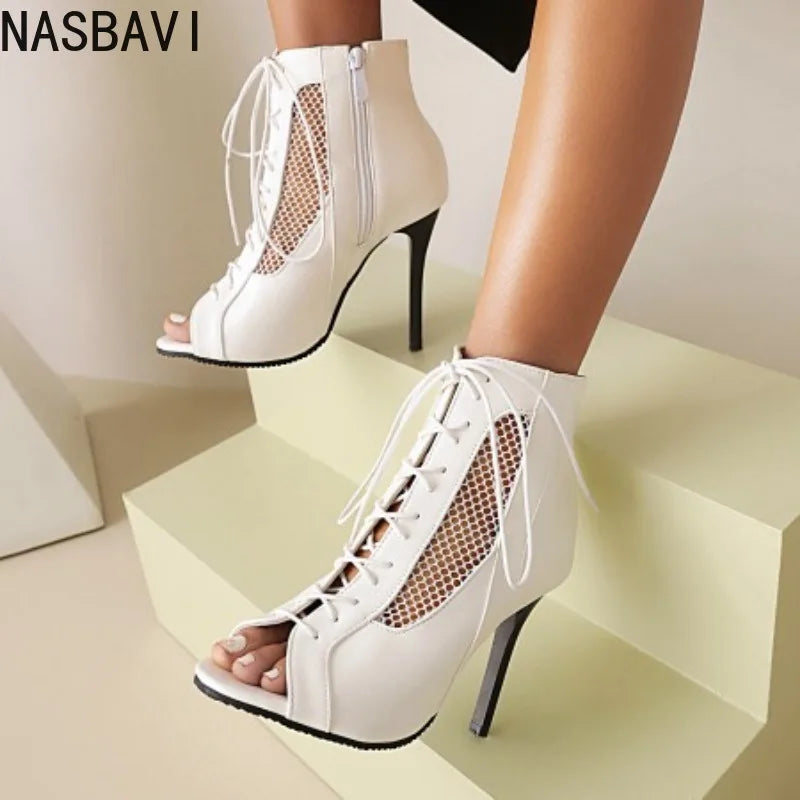 Square Buckle Peep Toe Sandals