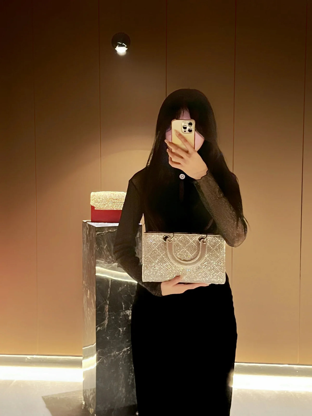 Rhinestone Party Handbag With Messenger Strap for Women