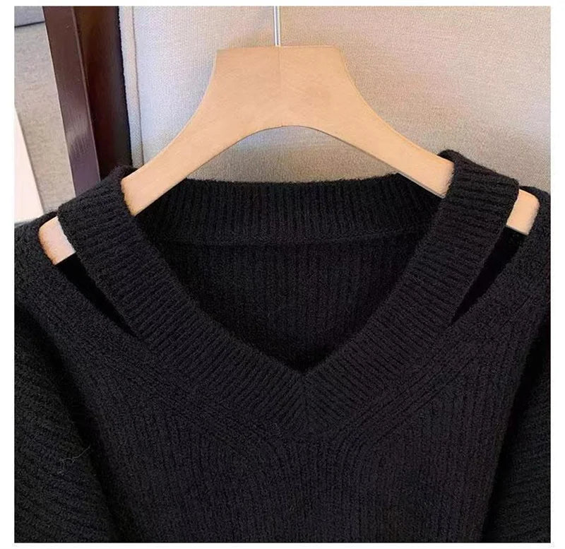 Soft V-Neck Knit Sweater
