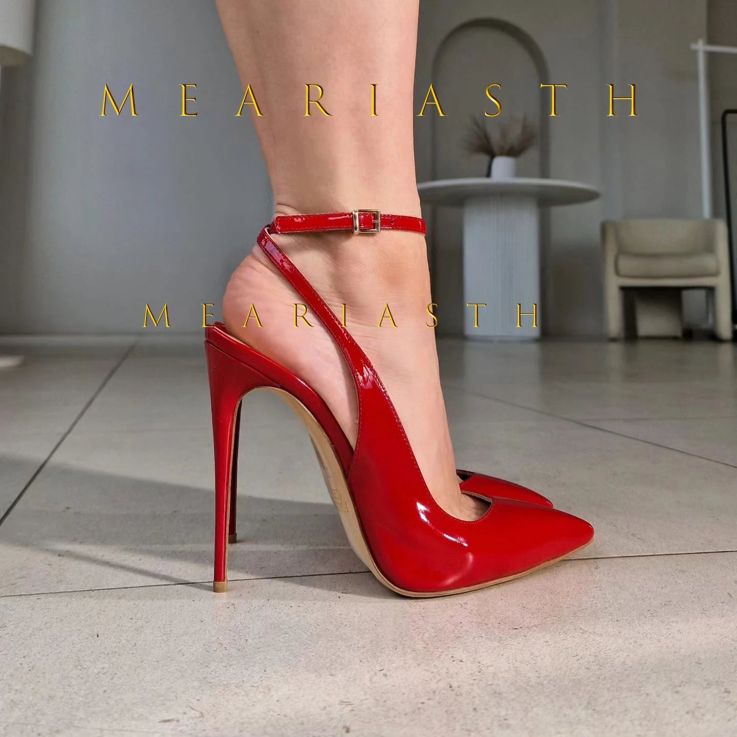 Elegant Patent Leather Pointed Toe Round Heel Pumps For Women