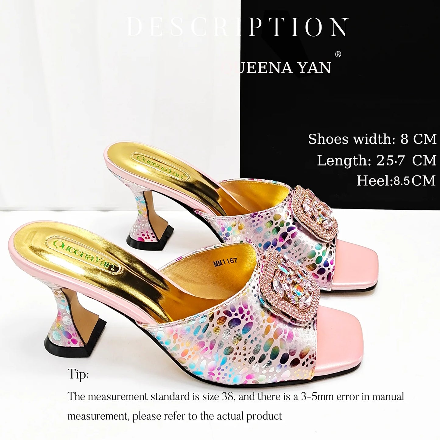 QueenaYan 2025 Fashion Newest Arrival Orange Color Square Toe Women Sandals Shoes Matching Bag Set for Ladies Wedding Party Pump