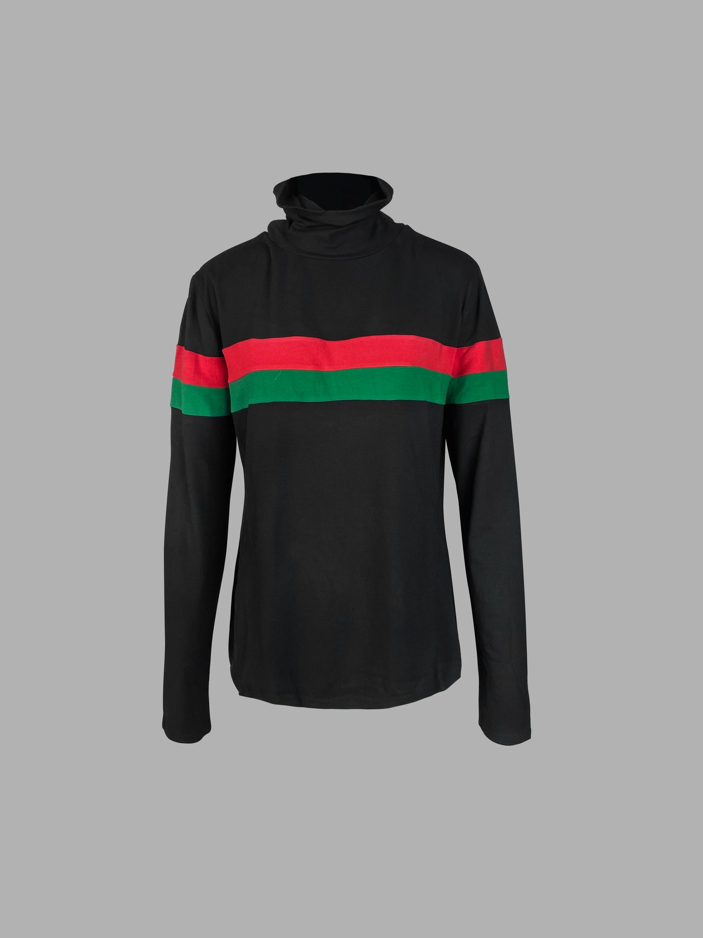Beautyblue High Neck T-Shirts Women Black Top Sexy Slim Fit Long Sleeves Striped Split-Joint Bottom Basic Shirt Casual Clothing