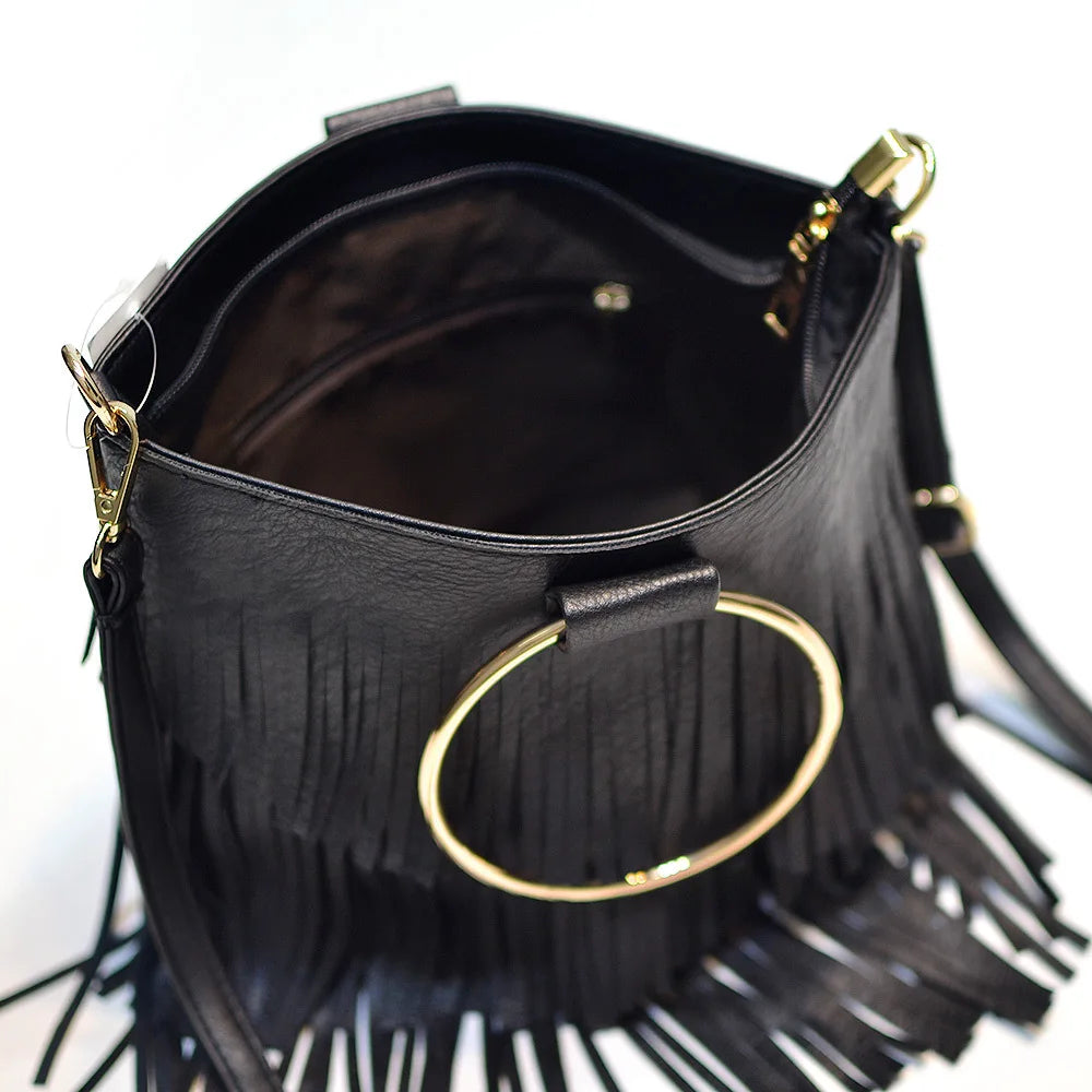 Trendy Tassel Sequin Crossbody Shoulder Handbag for Women