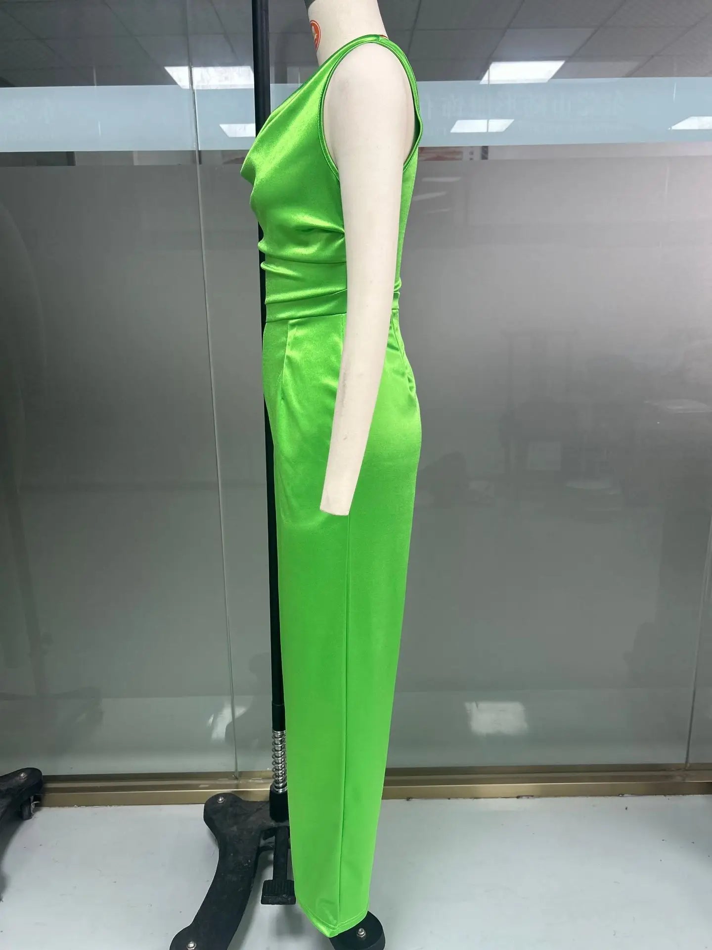 Elegant Satin Cowl Neck Wide Leg Jumpsuit for Women