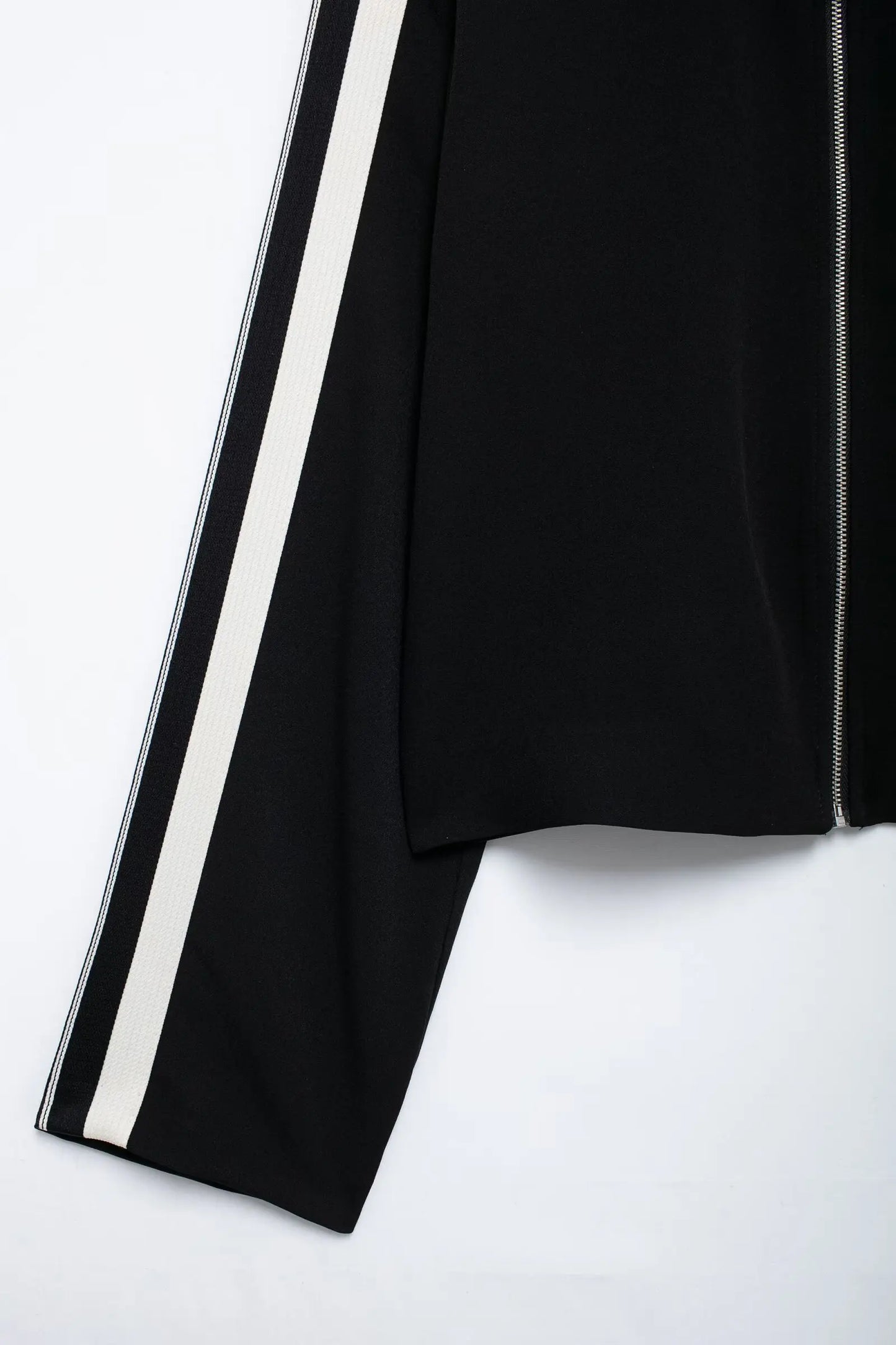 Lapel Long Sleeve Zipper Sports Jacket Two Piece Wide Leg Pants Set for Women