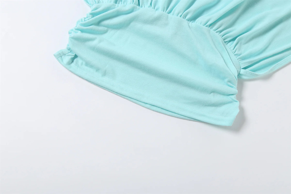 Off Shoulder Pleated Batwing Sleeve T Shirt for Women