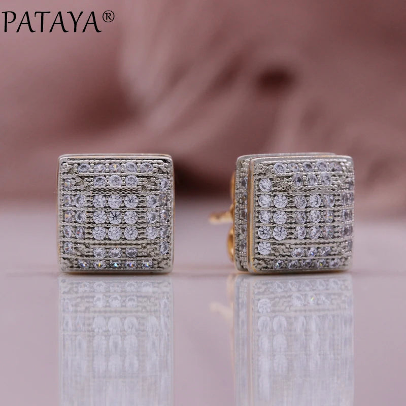 Rose Gold Zircon Drop Earrings