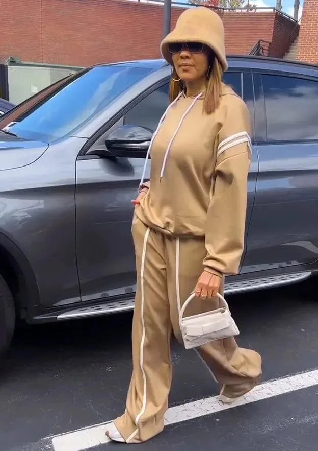 Winter Autumn Sporty Pants Outfit Sexy Women Two  Pieces Club Matching Set Streetwear Casual Tracksuit Set
