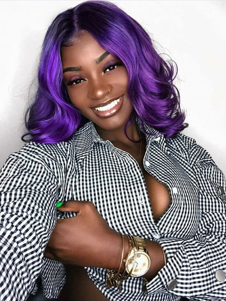 Honey Blonde Shadow Root Body Wave Bob Lace Front Wig for Women