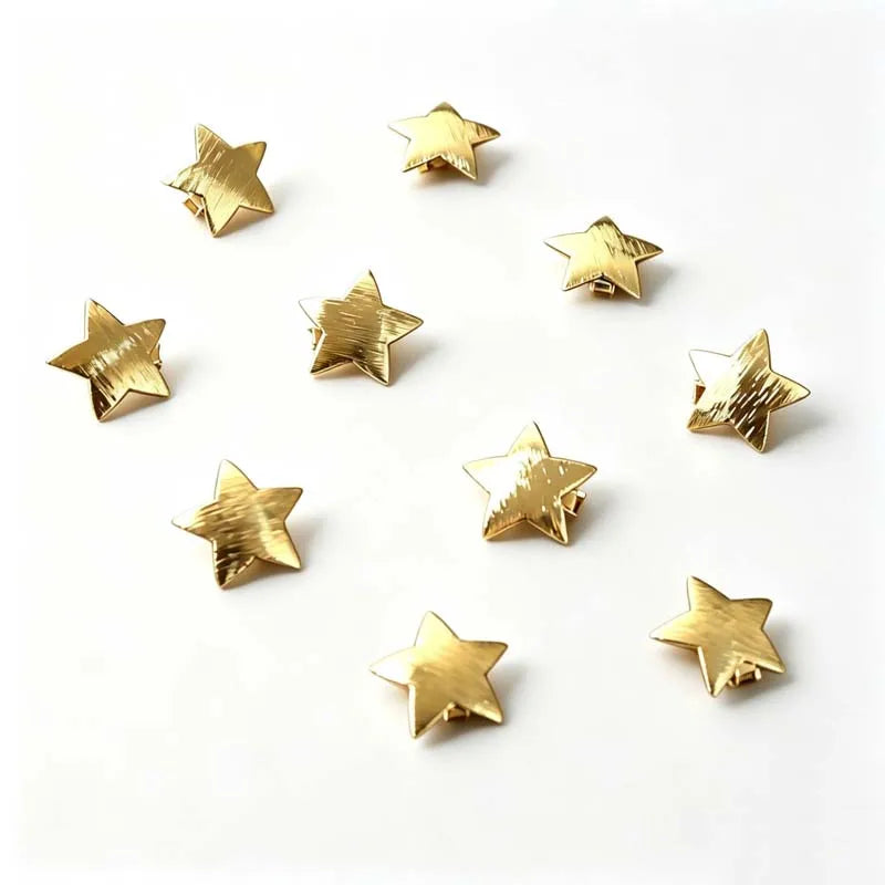Textured Gold Star Hair Clips