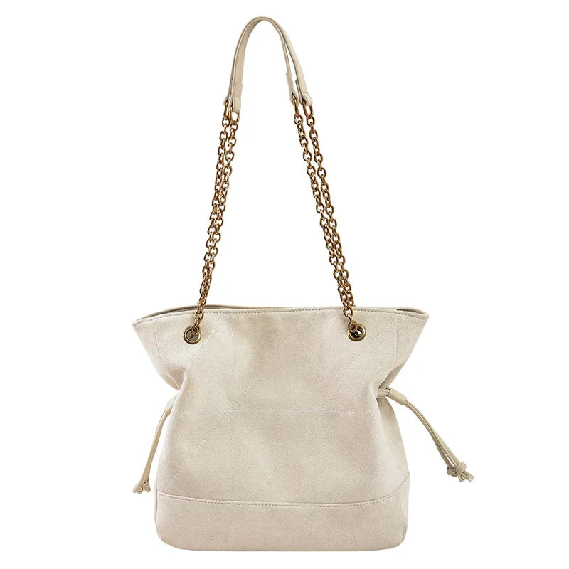 Brand Diamond-shaped Underarm Bag New Women Luxury Retro Fashion Versatile Drawstring Chain Bag Textured Hardware Shoulder Bag