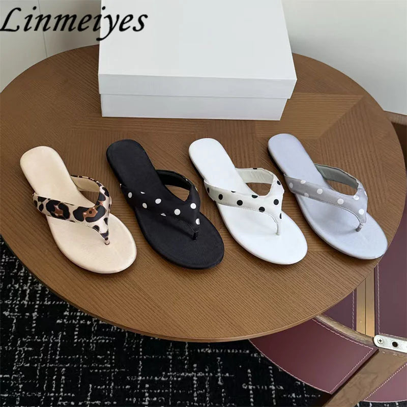 Comfortable Polka Dot Summer Flat Slippers for Women
