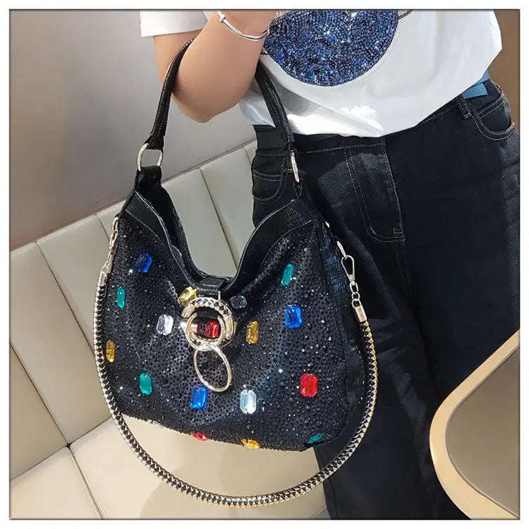 Genuine Leather Crossbody Bucket Bag with Large Capacity for Women
