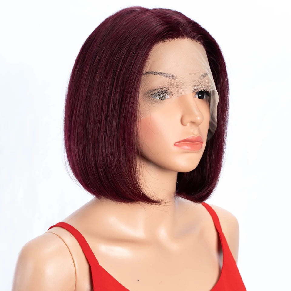 Short Blonde Straight Pixie Cut Lace Front Human Hair Wig for Women
