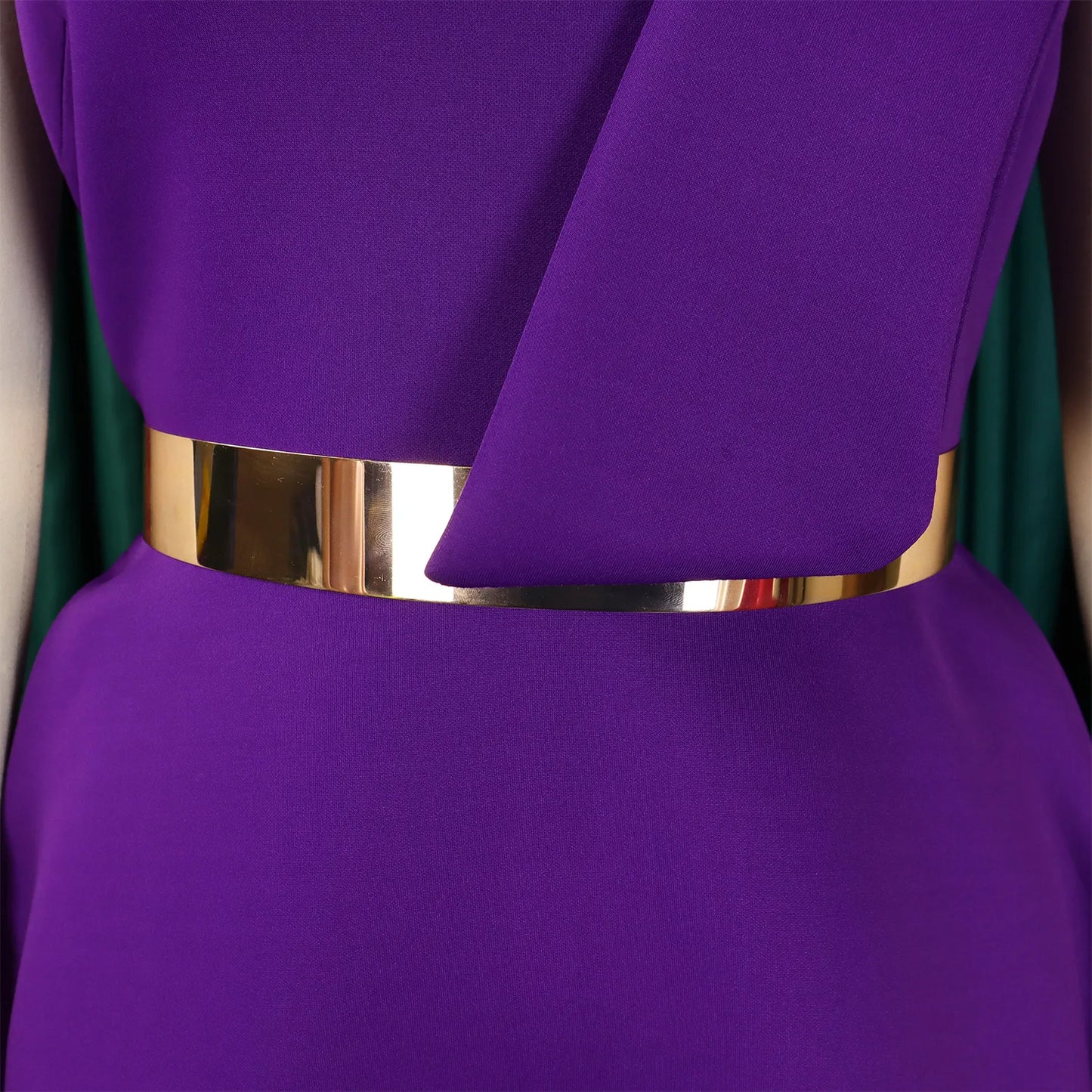 Dress One Shoulder A Line Pleated Knee Length Sleeveless Bow Belt Elegant Party Style