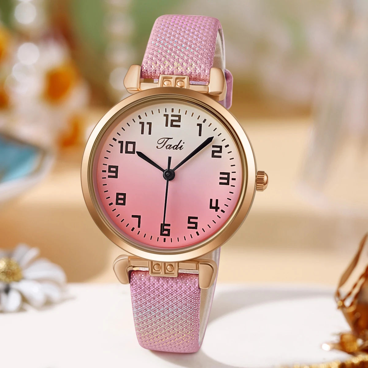 Women's Leather Strap Quartz Watch