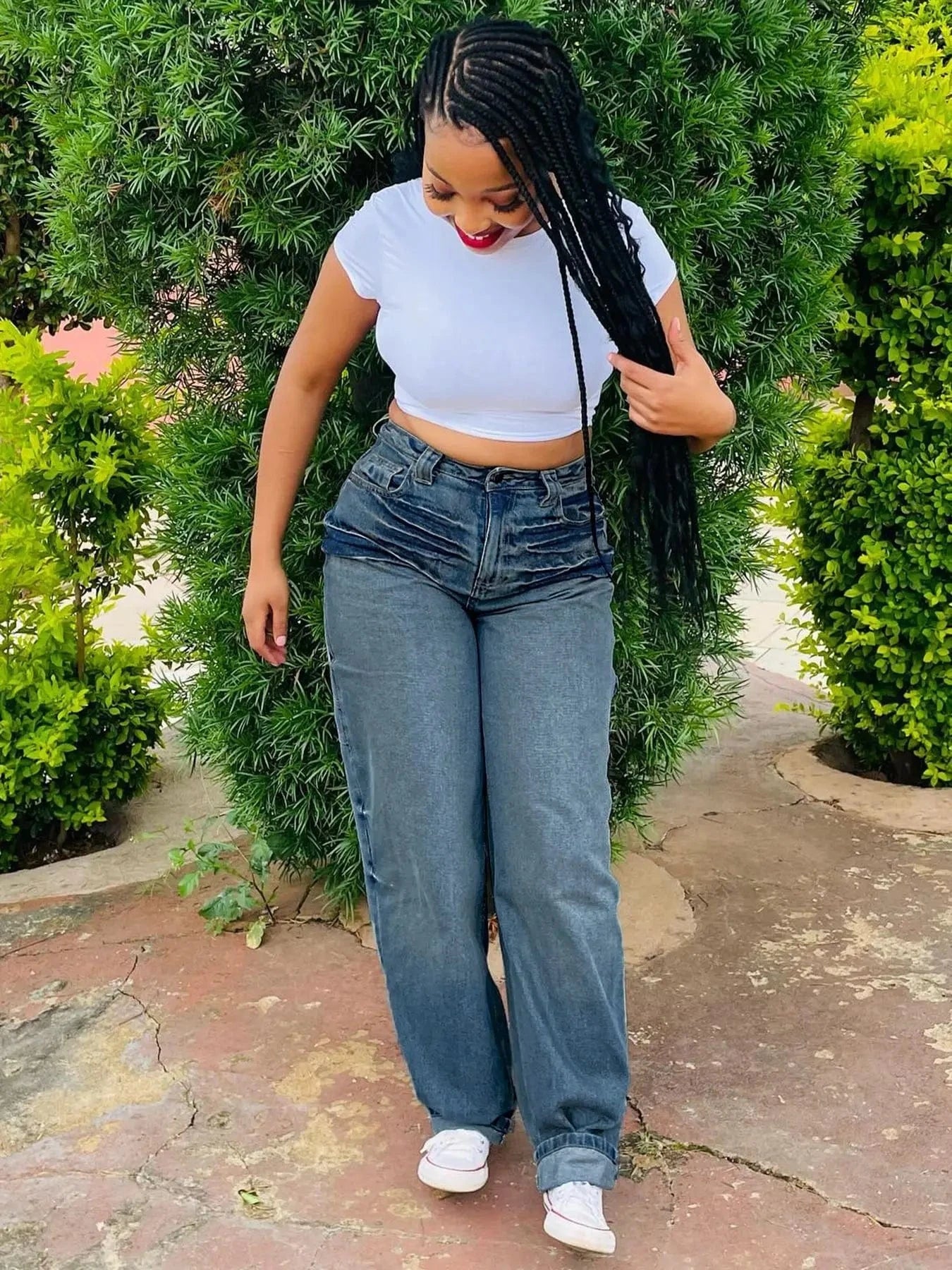 Streetwear Wide Leg Jeans Cargo Pants Sexy Women High Waist Elegant Denim Casual Straight Trousers
