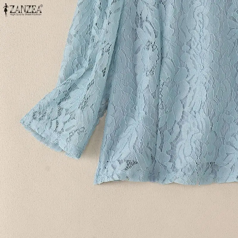 Lace Patchwork Three Quarter Sleeve Top