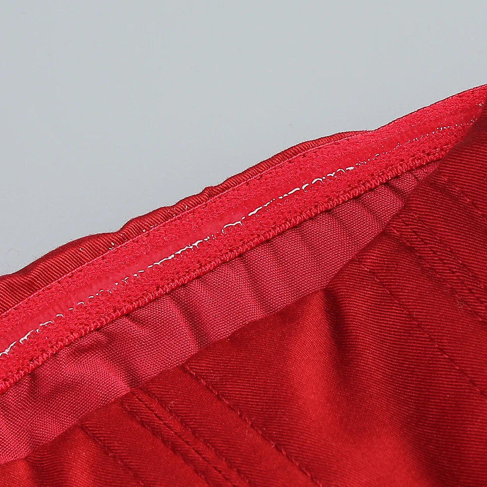 Women's Sexy Strapless Red Mini Skirt and Off-Shoulder Corset Top Two-Piece Set Lace Up Elegant Quality Luxury Party Dress