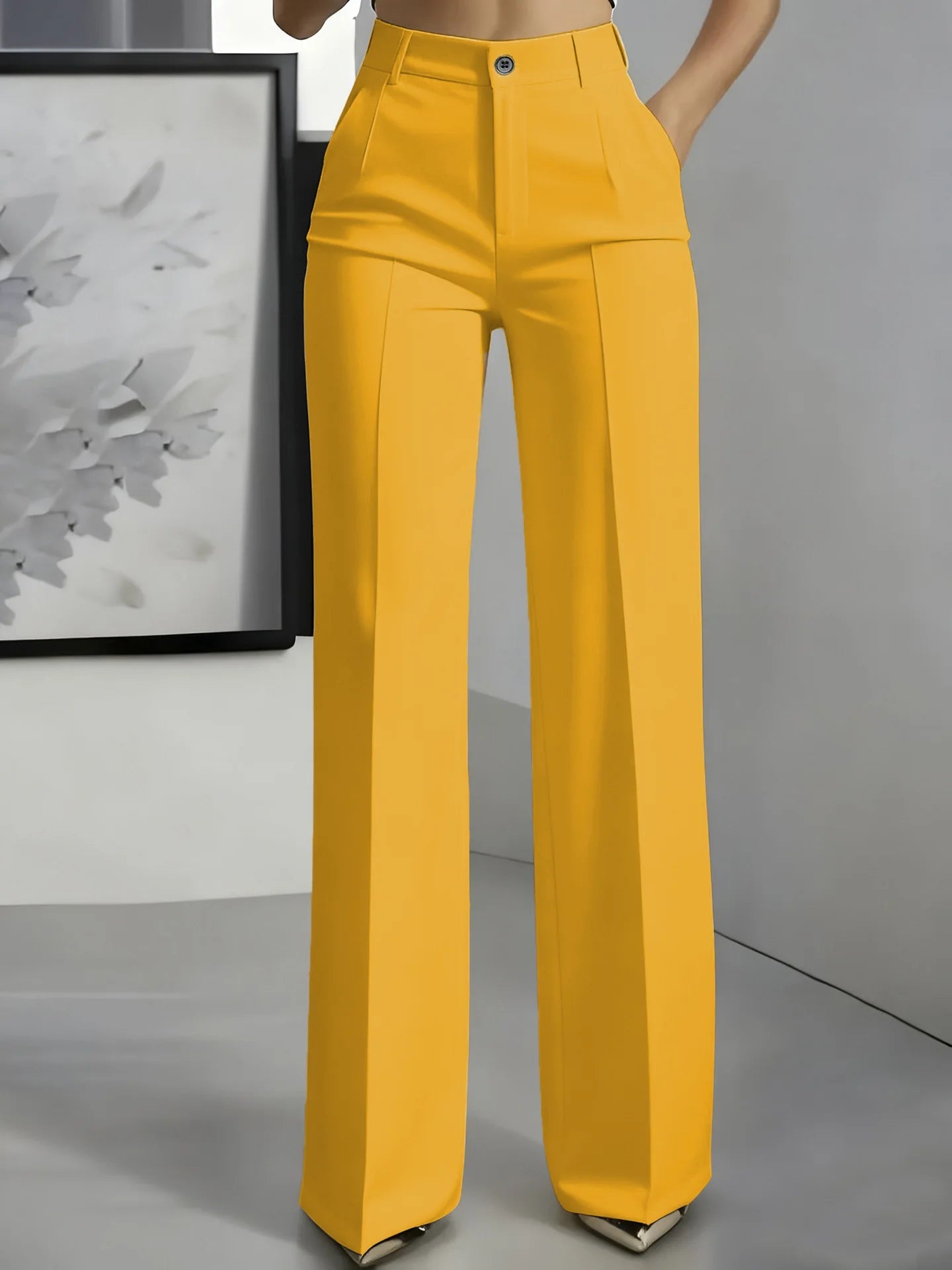 2026 New Women's High-Waist Drapey Straight-Leg Suit Pants Simple Elegant Long Trousers for Ladies