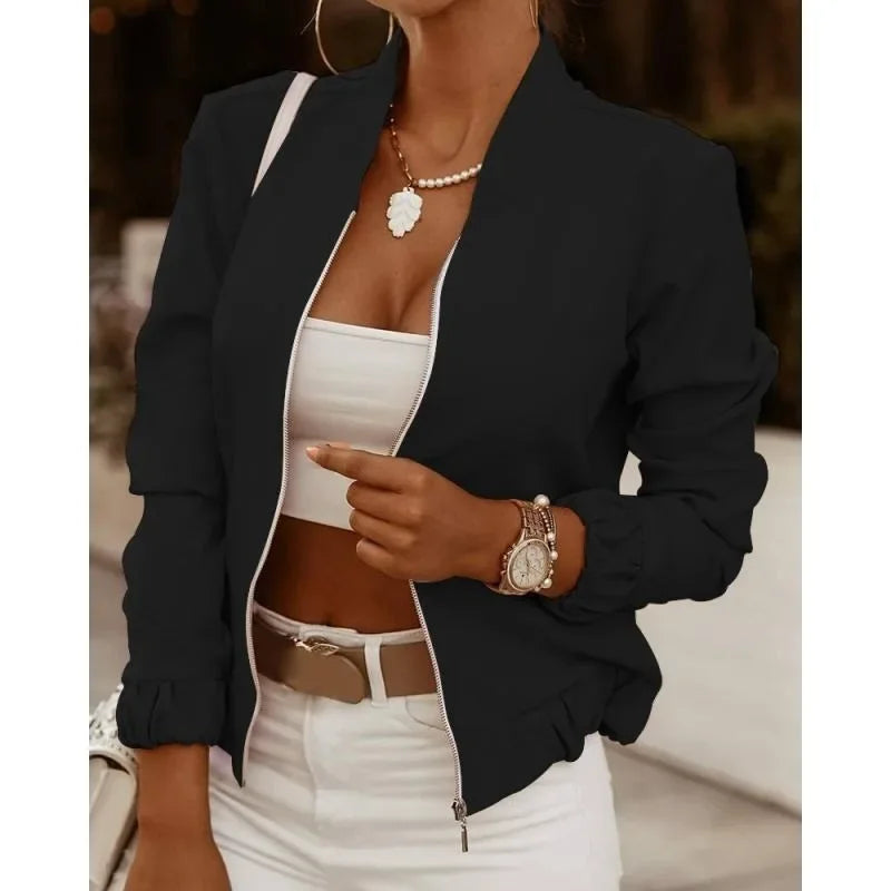 Stand Collar Zip Jacket