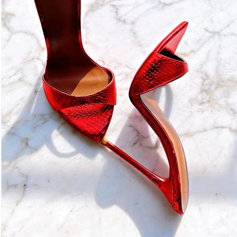 Pointed Toe Slim High Heel Wedding Sandals for Women