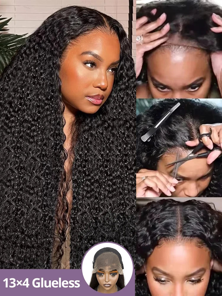 Glueless Deep Wave Water Curl Wig
