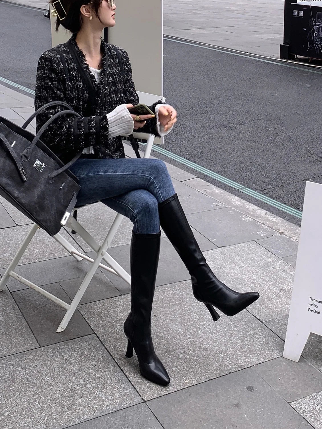 Square Heel Over The Knee Boots
