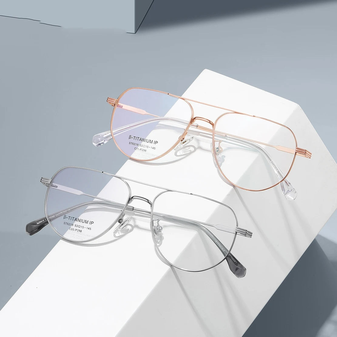 Blue Light Blocking Pilot Metal Reading Glasses For Women