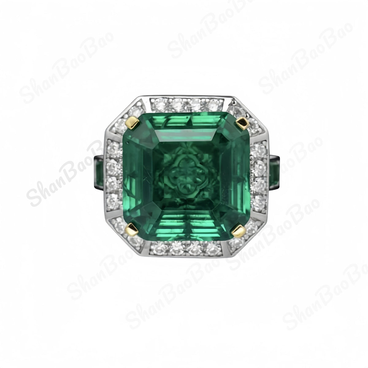 Green Gemstone Sterling Silver Ring