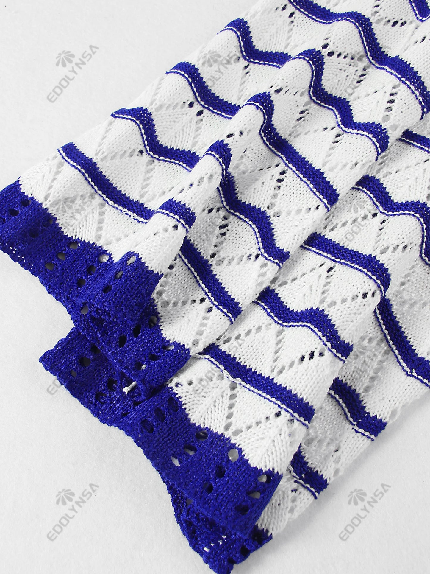 Sexy Boho Striped Chic V-neck Cut Out Bell Sleeve Knit Beach Mini Dress 2025 Summer Women Seaside Holiday Swimsuit Cover Up K123