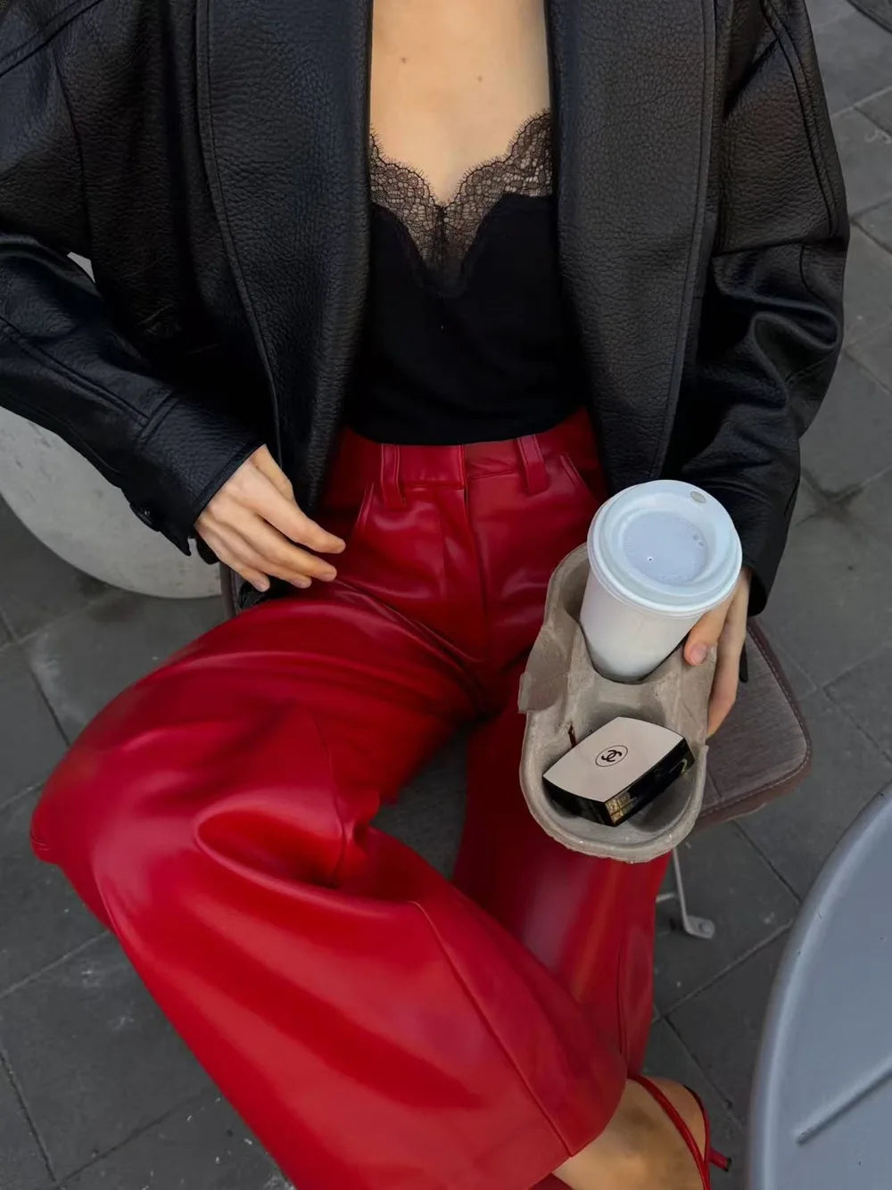 Autumn Winter PU Leather Loose Jackets Women Casual Fashion Lapel Buttons Pockets Short Coats Chic Streetwear Female Outwears