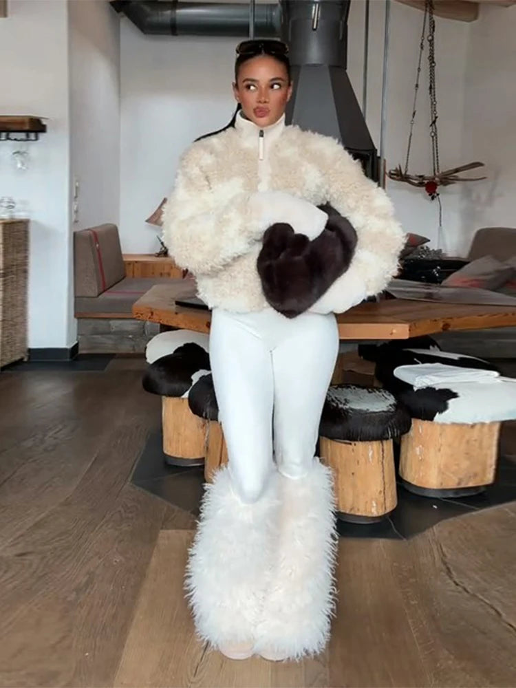 Women's Jumpsuit Loose Stand Collar Thicken Jackets Pants Sets Belt 2 Pieces Female Winter Woman Snowsuit Outfits For Outdoor